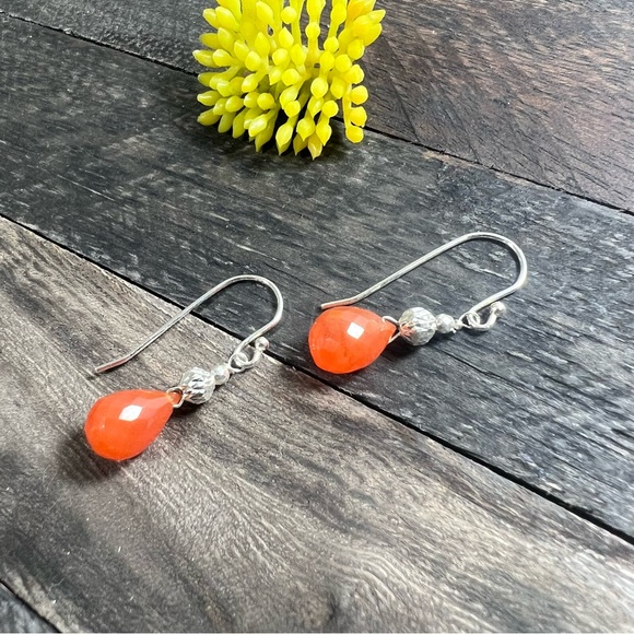 Carnelian Teardrop Earrings - Picture 11 of 11
